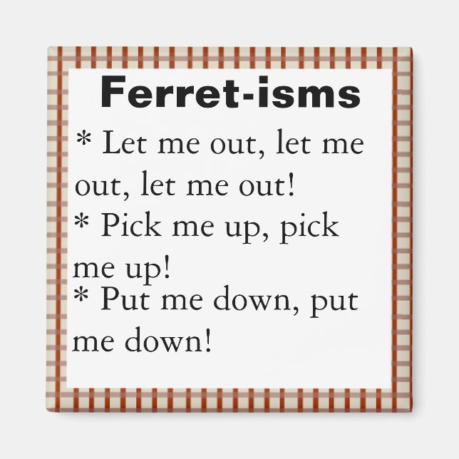 Funny Ferret-ism Quotes Magnet (Front)