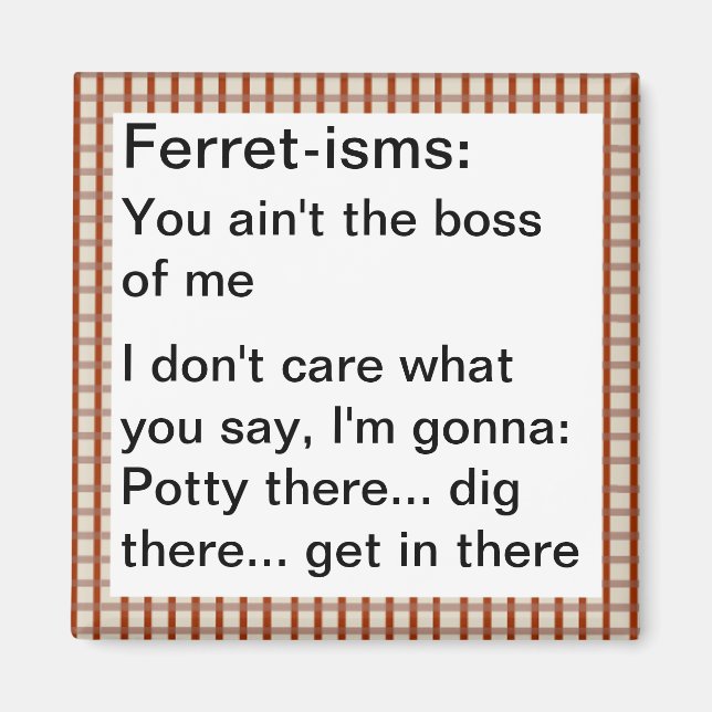 Funny Ferret-ism Quotes Magnet (Front)