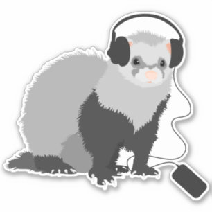 Funny Ferret Music Lover