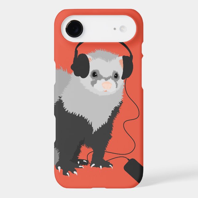 Funny Ferret Music Lover Case-Mate iPhone Case (Back)