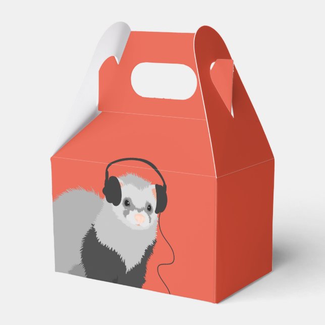 Funny Ferret Music Lover Favor Box (Front Side)