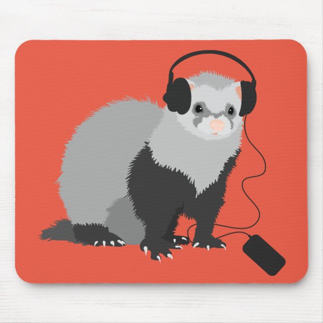 Funny ferret music lover mouse pad (Front)