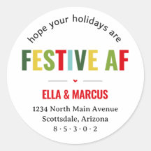 Funny Festive AF Christmas Return Address