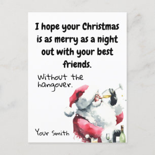 Funny Festive Christmas Holiday Postcard