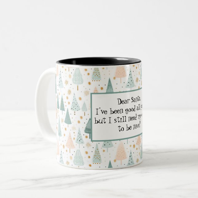 Funny Festive Christmas  Two-Tone Coffee Mug (Front Left)