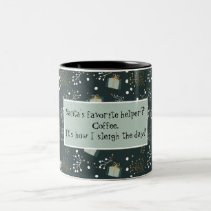 Funny Festive Christmas Two-Tone Coffee Mug