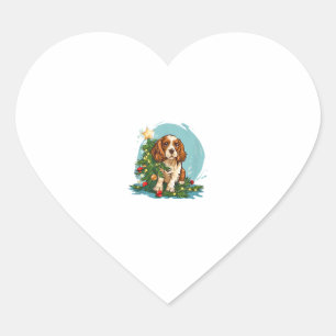 Funny Festive Dog Costume with decorated Christmas Heart Sticker