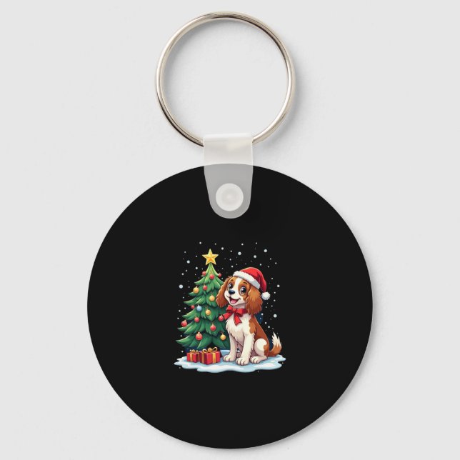 Funny Festive Dog Costume with decorated Christmas Keychain (Front)