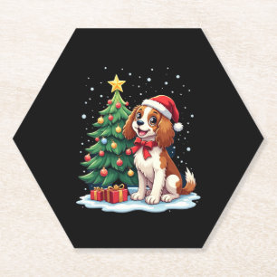 Funny Festive Dog Costume with decorated Christmas Paper Coaster