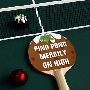 Funny Festive Figgy Pudding Ping Pong Paddle