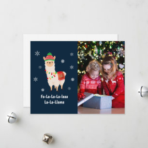 Funny Festive Llama Pun Photo Holiday Card