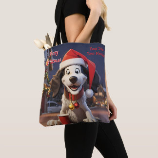 Funny Festive Sac fourre-tout de chien de Noël