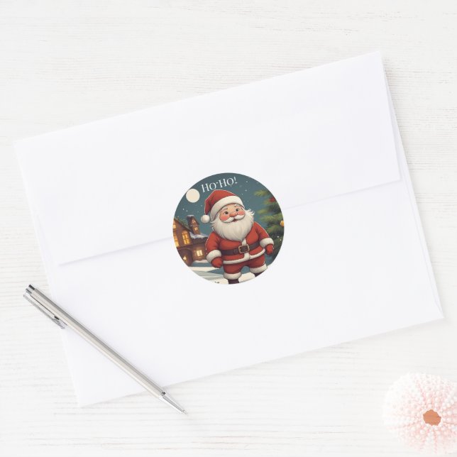 Funny Festive Santa Ho Ho Merry Christmas Sticker (Envelope)