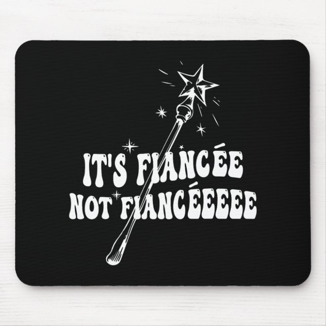 Funny Fiancée Engagement Bridal Party Wizard Wand  Mouse Pad (Front)