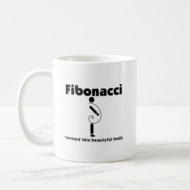 Funny Fibonacci formed body Overweight Obesity Coffee Mug (Left)