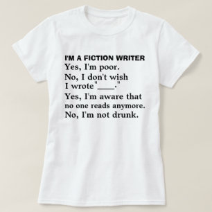 Funny Fiction Writer Answer Sheet Author Humour T-Shirt