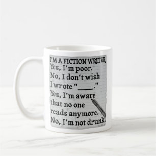 Funny Fiction Writer Answer Sheet Paper Coffee Mug