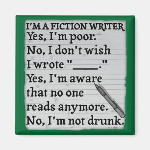 Funny Fiction Writer Answer Sheet Paper Magnet