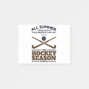 Funny Field Hockey Calm Lady Until  Season Started Post-it Notes