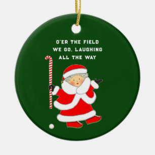 Funny Field Hockey Ceramic Ornament