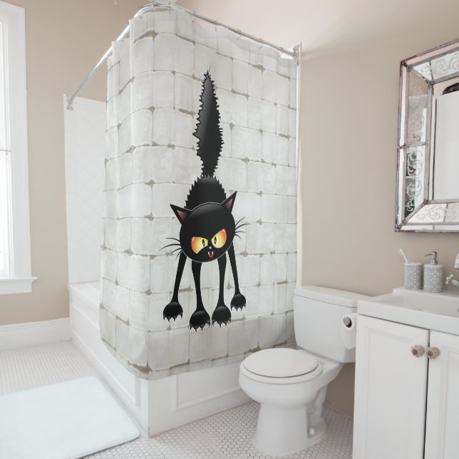 Funny Fierce Black Cat Cartoon  (In Situ)
