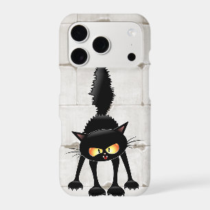 Funny Fierce Black Cat Cartoon 