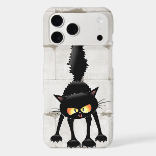 Funny Fierce Black Cat Cartoon 