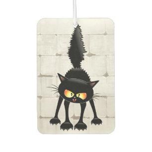 Funny Fierce Black Cat Cartoon  Air Freshener
