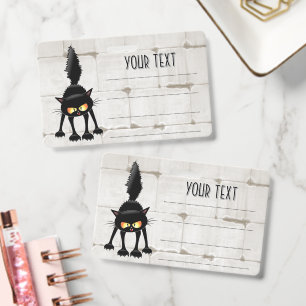 Funny Fierce Black Cat Cartoon  Badge