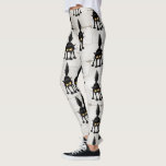 Funny Fierce Black Cat Cartoon  Leggings<br><div class="desc">Funny Fierce Black Cat Cartoon Character looking menacing. Original Vector Art Design © BluedarkArt TheChameleonArt.</div>
