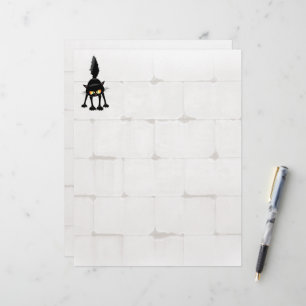 Funny Fierce Black Cat Cartoon Letterhead