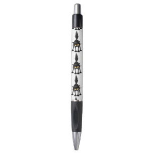 Funny Fierce Black Cat Cartoon Pen