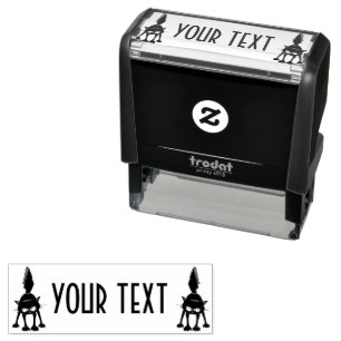Funny Fierce Black Cat Cartoon  Self-inking Stamp