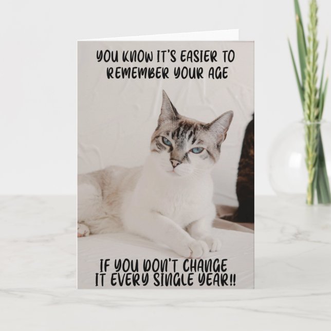 Funny Fierce Cat Birthday Greeting Card  (Front)