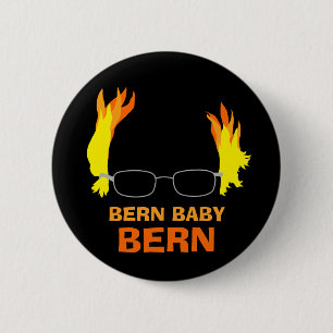 Funny Fiery Hair Bern Baby Bern Bernie Sanders 2 Inch Round Button
