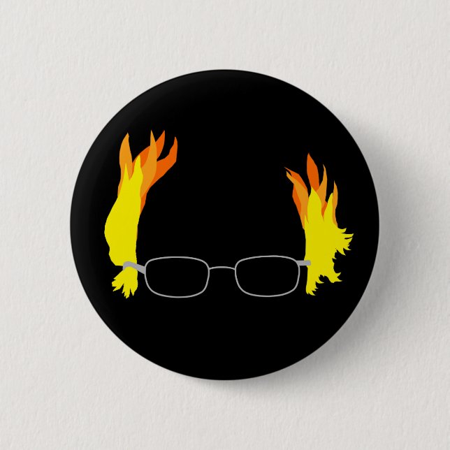 Funny Fiery Hair Bernie Sanders 2 Inch Round Button (Front)
