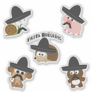 Funny Fiesta Animals with Sombreros and Moustaches