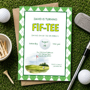 Funny Fif-tee Golf 50th Birthday Invitation