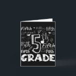 Funny Fifth Grade Doodle Tygraphy Birthday Design  Card<br><div class="desc">Funny Fifth Grade Doodle Tygraphy Birthday Design</div>