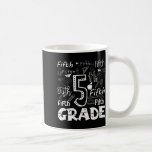 Funny Fifth Grade Doodle Tygraphy Birthday Design  Coffee Mug<br><div class="desc">Funny Fifth Grade Doodle Tygraphy Birthday Design</div>