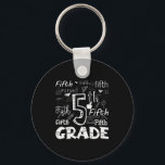 Funny Fifth Grade Doodle Tygraphy Birthday Design  Keychain<br><div class="desc">Funny Fifth Grade Doodle Tygraphy Birthday Design</div>