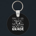 Funny Fifth Grade Doodle Tygraphy Birthday Design  Keychain<br><div class="desc">Funny Fifth Grade Doodle Tygraphy Birthday Design</div>