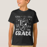 Funny Fifth Grade Doodle Tygraphy Birthday Design  T-Shirt<br><div class="desc">Funny Fifth Grade Doodle Tygraphy Birthday Design</div>