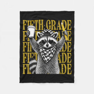 Funny Fifth Grade Teacher Fvibesl Raccoon Back To Fleece Blanket