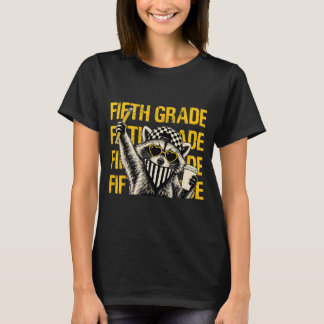 Funny Fifth Grade Teacher Fvibesl Raccoon Back To T-Shirt