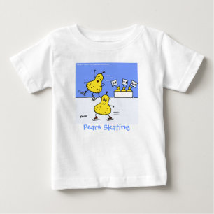 Funny Figure Skaters Cute Cartoon Pears Skating Baby T-Shirt