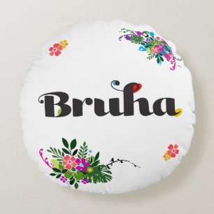 Funny Filipino Bruha Boho Round Pillow