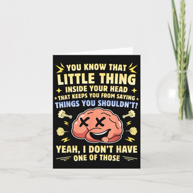 Funny Filter Quote Impulse Control Humour Sarcasti Card (Front)