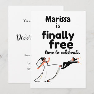 Funny “Finally Free” Divorce Party Design Break up