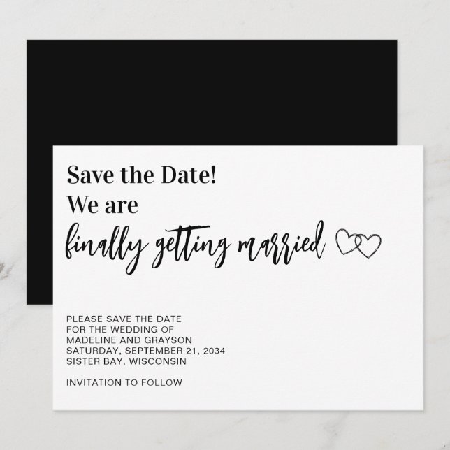 Funny Finally Getting Married  Save The Date (Front/Back)